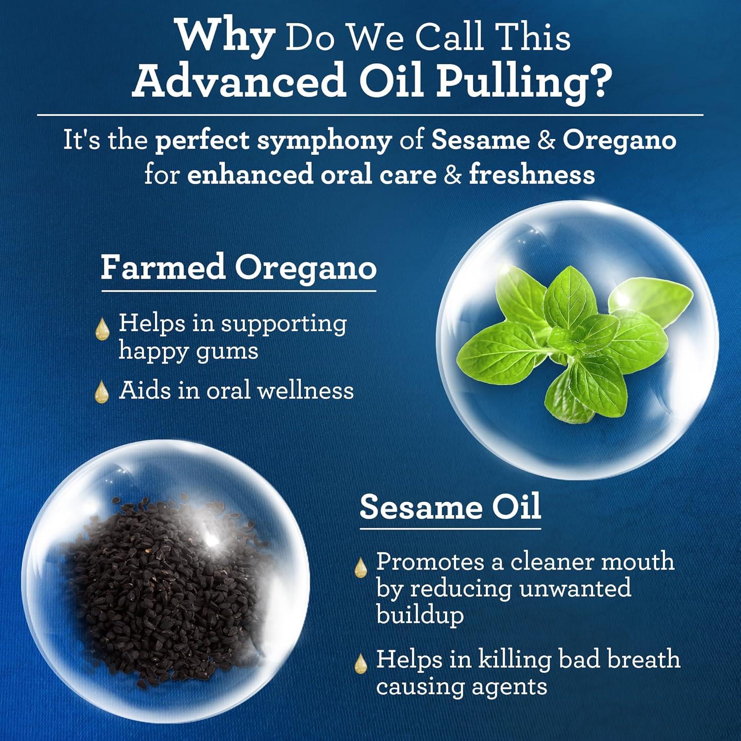 imageGuruNanda Advanced Oil Pulling Mouthwash for Enhanced Oral Care with Sesame ampamp Oregano Oil Promotes Deep Cleaning for Healthy Teeth ampamp Gums with Toothbrush and Tongue Scraper AlcoholFree 8 Oz8 Fl Oz Pack of 1