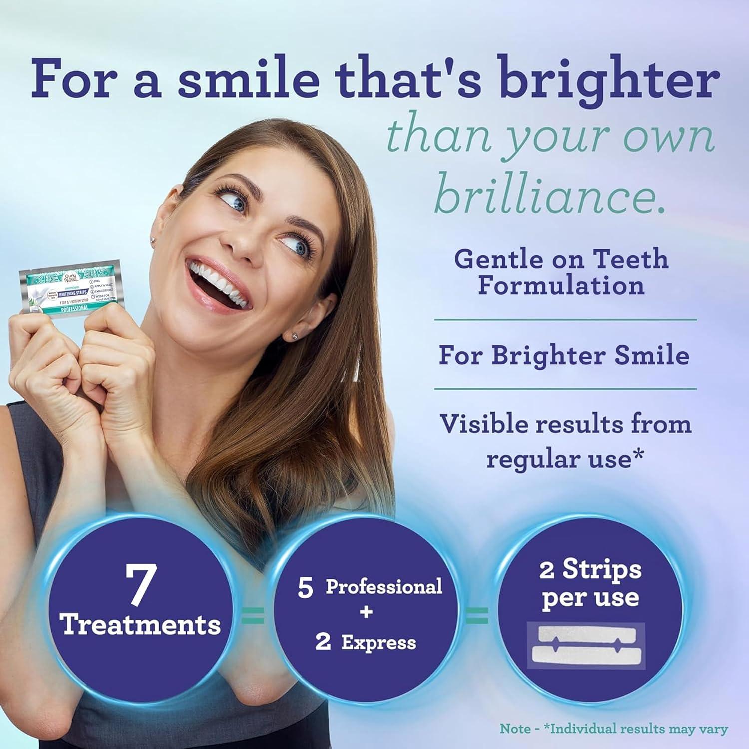 imageGuruNanda Advanced Oil Pulling with Tongue Scraper ampamp Teeth Whitening Strips 7 Treatments with 14 Strips EnamelSafe Strips for Sensitive Teeth