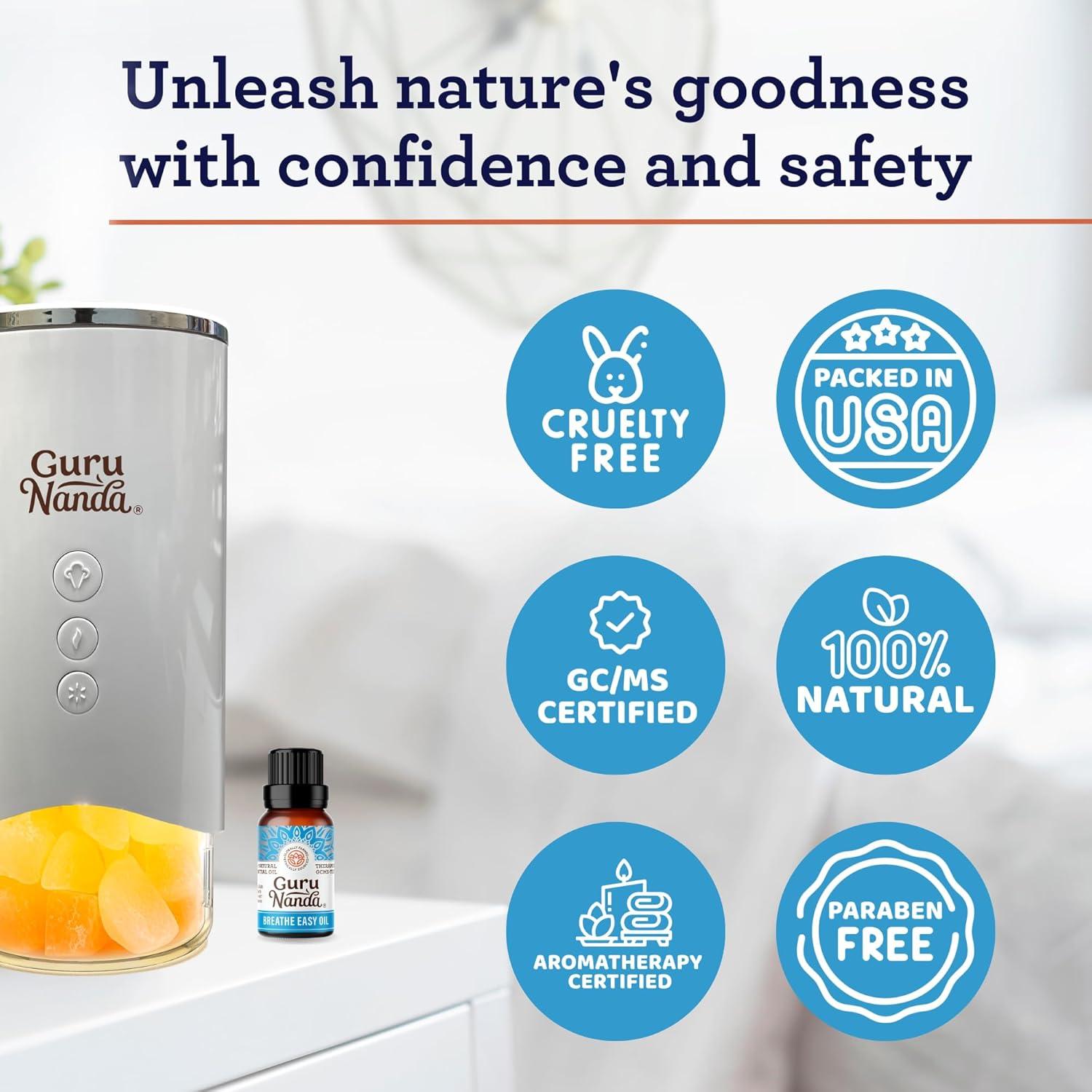 imageGuruNanda Breathe Easy Essential Oil Blend of 100 Natural ampamp Pure Essential Oils Aromatherapy Blend for Helps in Promoting Nasal Breathing 05 Fl OzBreathe Easy