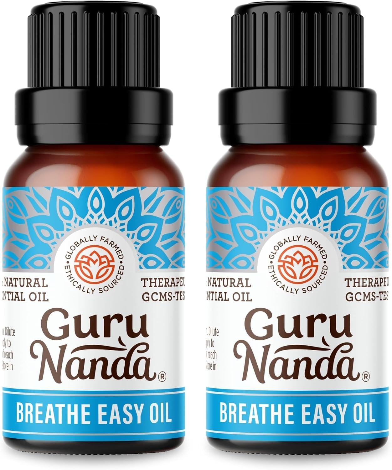 imageGuruNanda Breathe Easy Essential Oil Blend of 100 Natural ampamp Pure Essential Oils Aromatherapy Blend for Helps in Promoting Nasal Breathing 05 Fl OzBreathe Easy