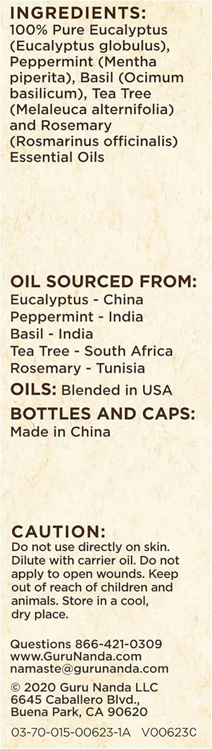 imageGuruNanda Breathe Easy Essential Oil Blend of 100 Natural ampamp Pure Essential Oils Aromatherapy Blend for Helps in Promoting Nasal Breathing 05 Fl OzBreathe Easy