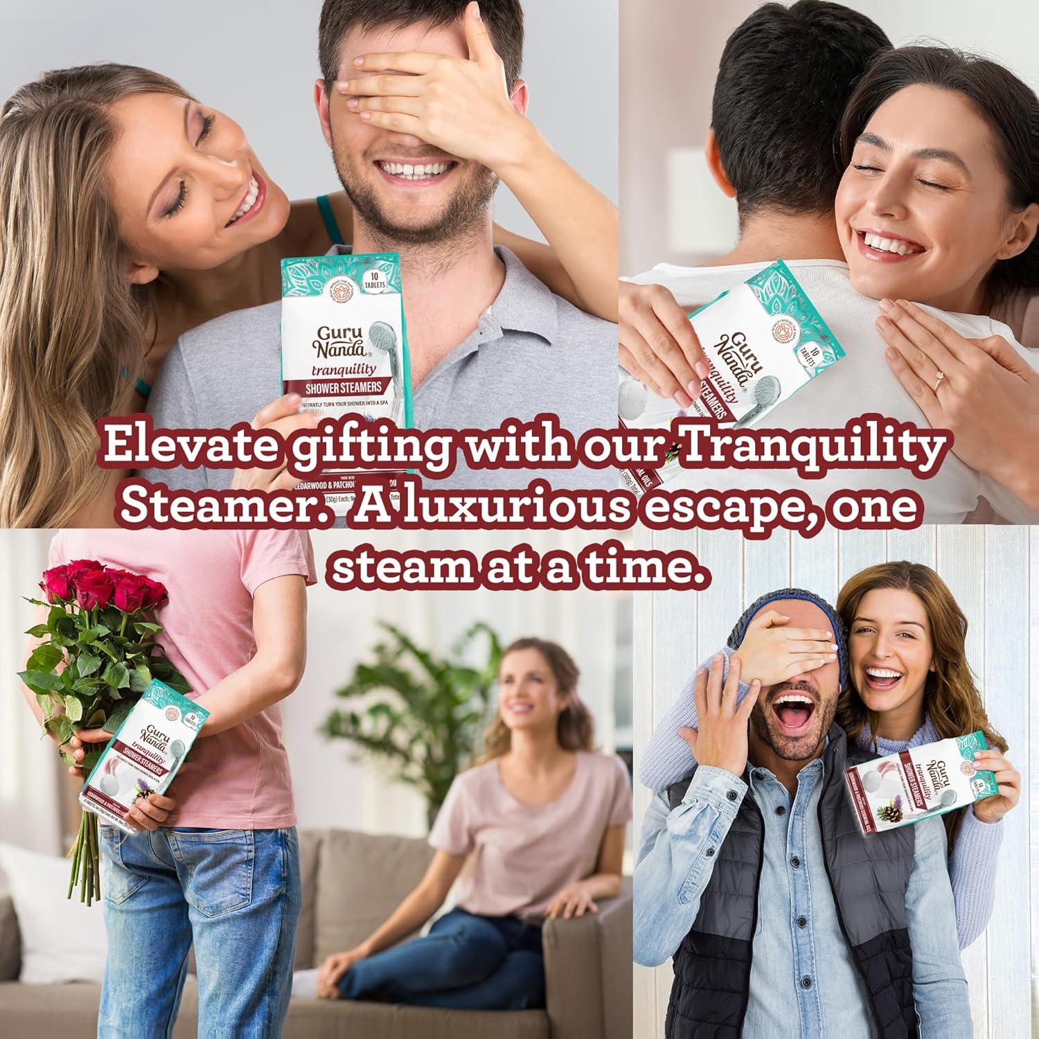 imageGuruNanda Breathe Shower Steamers for Aromatherapy 10 Pack Relaxation Gifts for Women ampamp Men with Essential Oils Stress ampamp Congestion Relief Self CareTranquility Cederwood