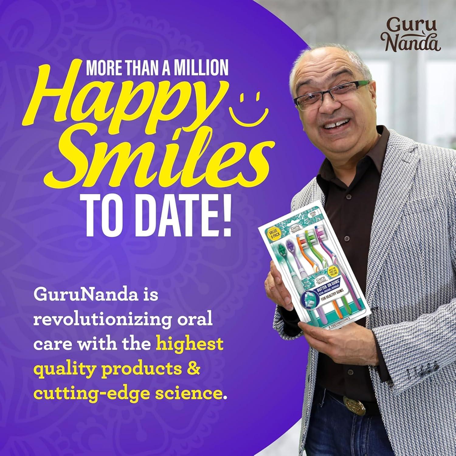 imageGuruNanda Butter On Gums Toothbrush ADA Accepted With 8000 Ultra Soft Softex Bristles for Sensitive ampamp Receding Gums Perfect for Whiter Teeth 6 CtMulticolor