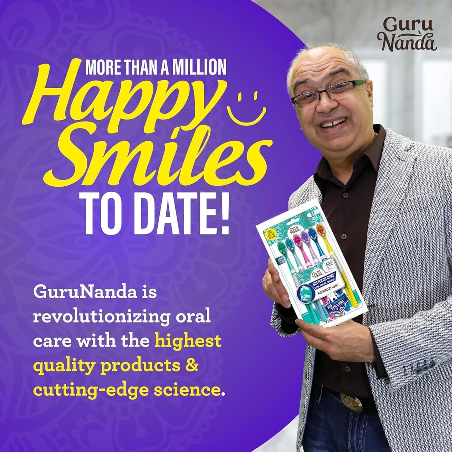 imageGuruNanda Butter On Gums Toothbrush ADA Accepted With 8000 Ultra Soft Softex Bristles for Sensitive ampamp Receding Gums Perfect for Whiter Teeth 6 CtMulticolor