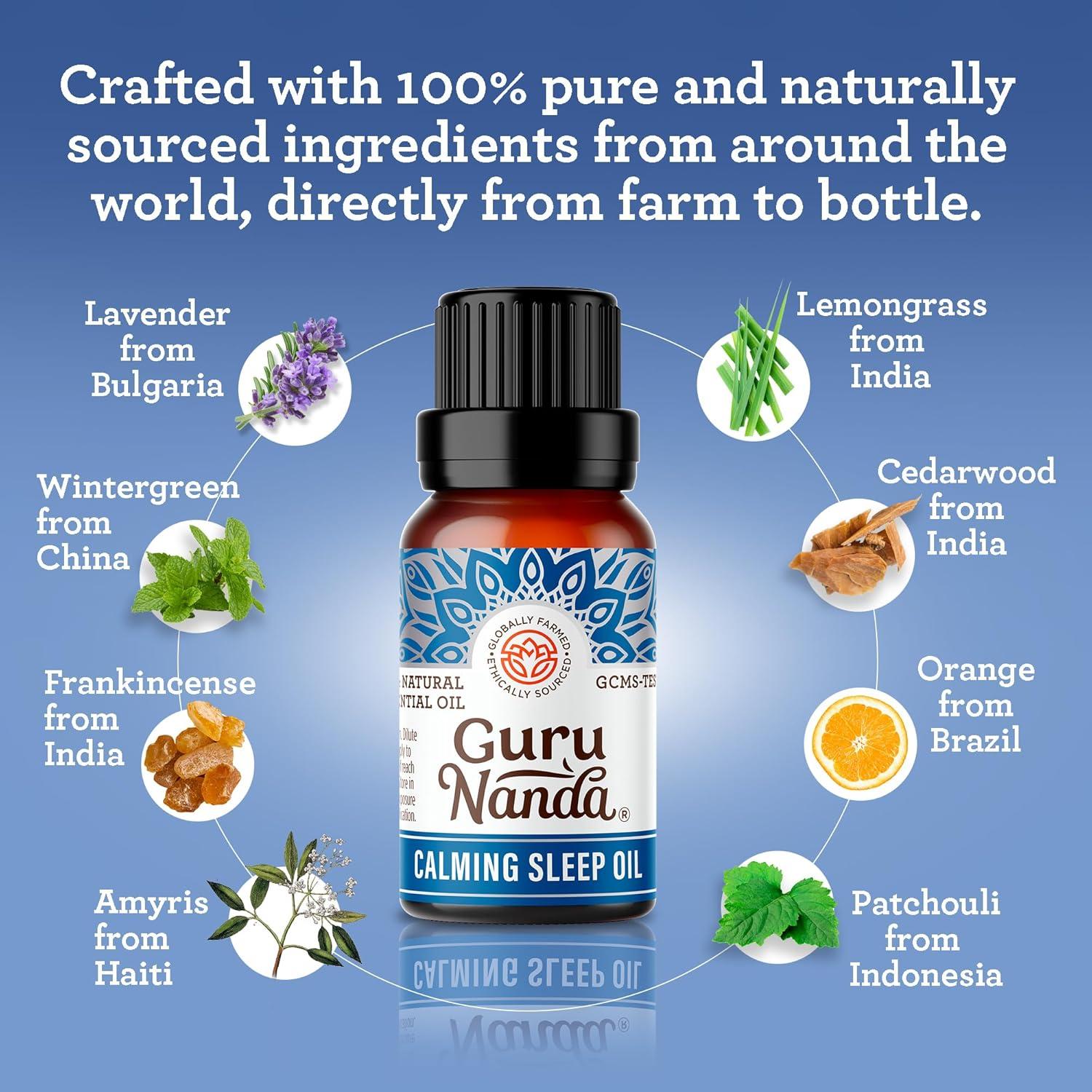 imageGuruNanda Calming Sleep Essential Oil Blend of 100 Natural ampamp Pure Essential Oils Aids Relaxation and a Feeling of Calmness 05 Fl Oz