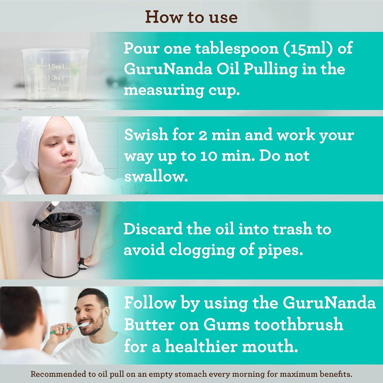 imageGuruNanda CocoMint Oil Pulling Mouthwash for Complete Oral Hygiene 7 Essential Oils ampamp Vitamins for Happy Teeth ampamp Gums ampamp Fresh Breath AlcoholFree 16 oz16 Fl Oz Pack of 1