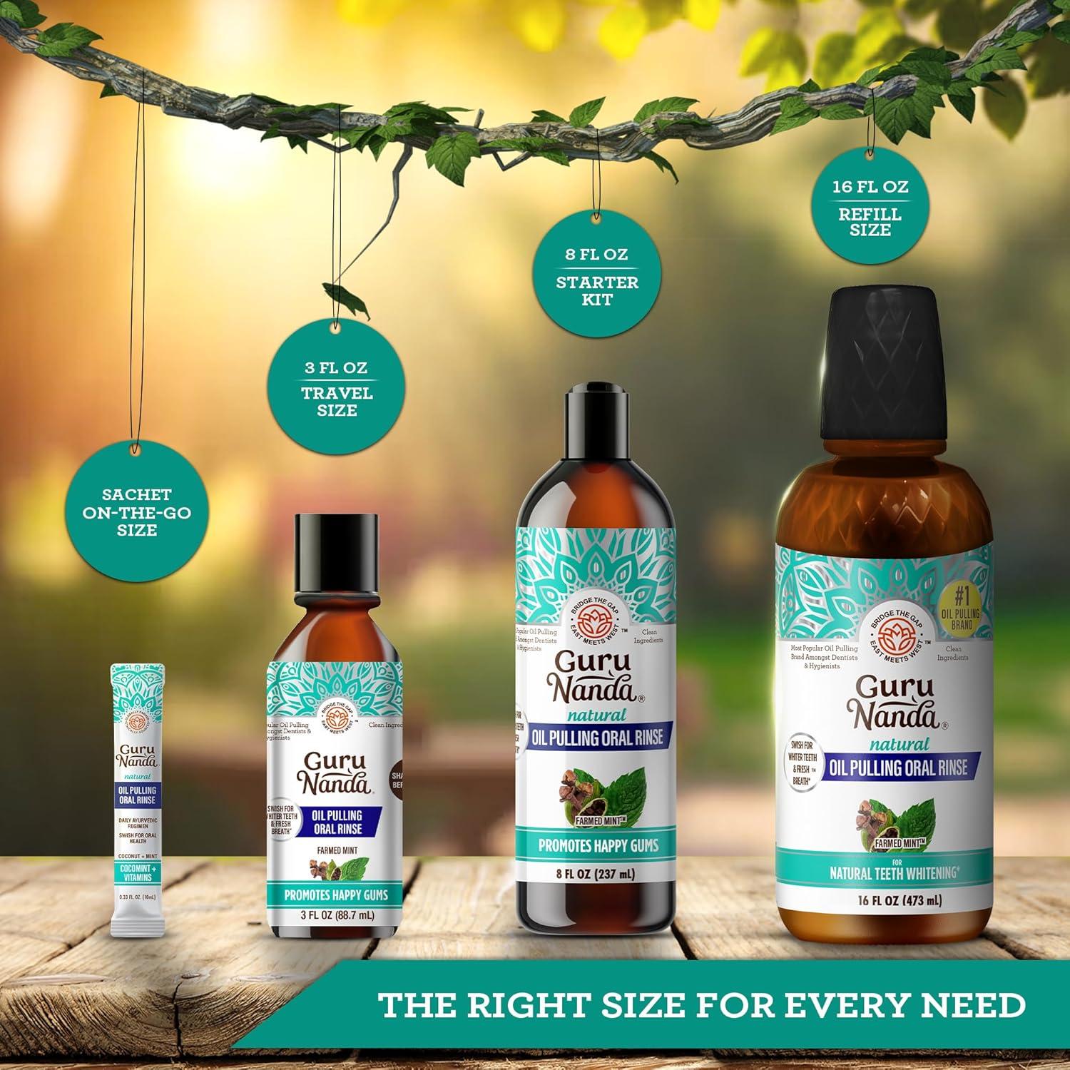 imageGuruNanda CocoMint Oil Pulling Mouthwash for Complete Oral Hygiene 7 Essential Oils ampamp Vitamins for Happy Teeth ampamp Gums ampamp Fresh Breath AlcoholFree 16 oz16 Fl Oz Pack of 1