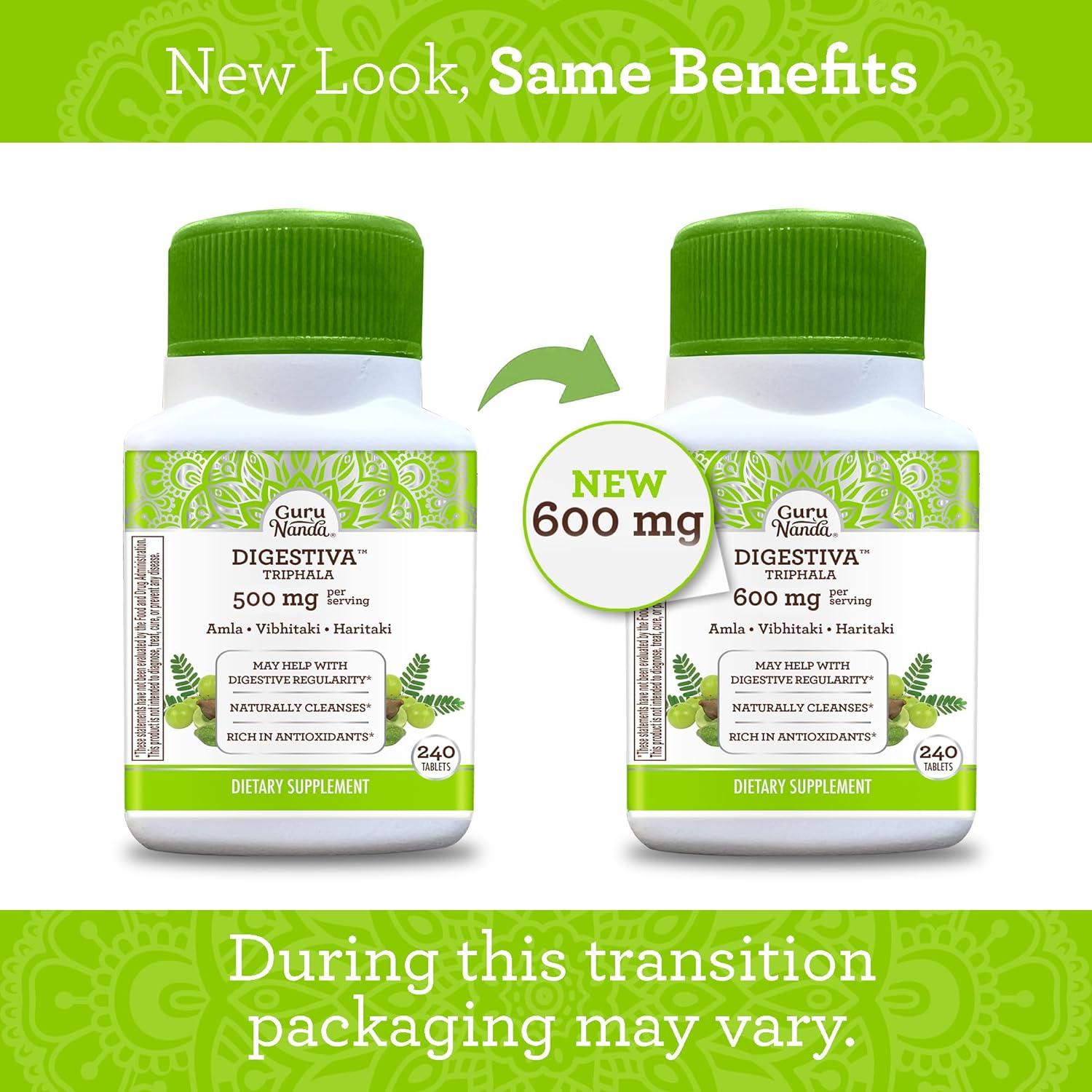 imageGuruNanda Digestiva Triphala 240 Tablets Supports Digestion Helps with Bloating Dietary Supplement with Amla Haritaki ampamp BibhitakiHerbal Supplement