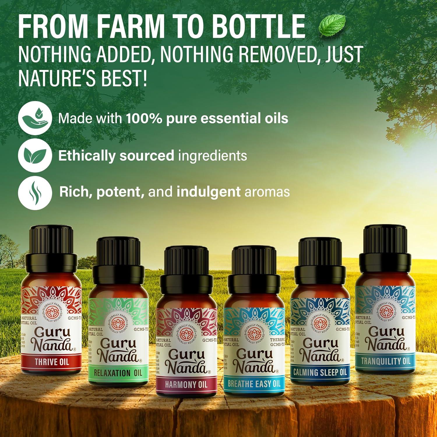 imageGuruNanda Essential Oil Blends Set of 6 Natural Essential Oil Set Aromatherapy Oil Blends for Diffusers Breathe Easy Tranquility Harmony Calming Sleep Relaxation ampamp ThriveBlends EO 6 Pack