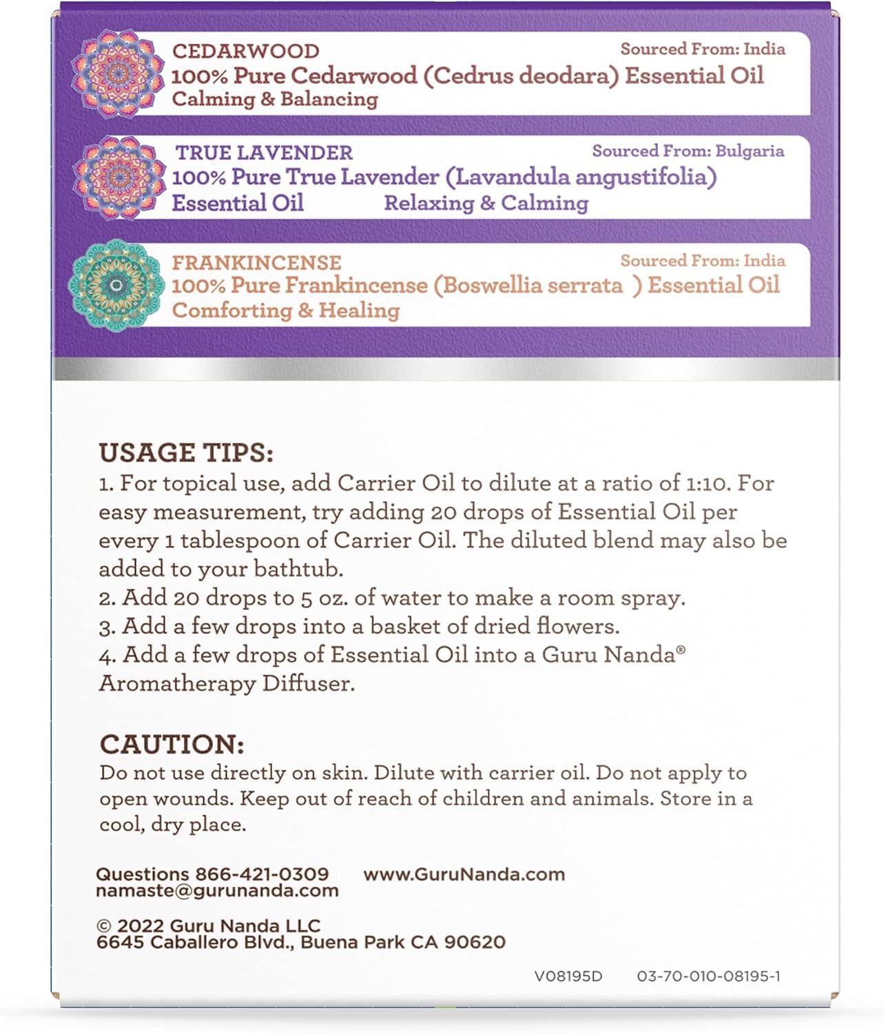 imageGuruNanda Essential Oil Blends Set of 6 Natural Essential Oil Set Aromatherapy Oil Blends for Diffusers Breathe Easy Tranquility Harmony Calming Sleep Relaxation ampamp ThriveSleep EO 3 Pack