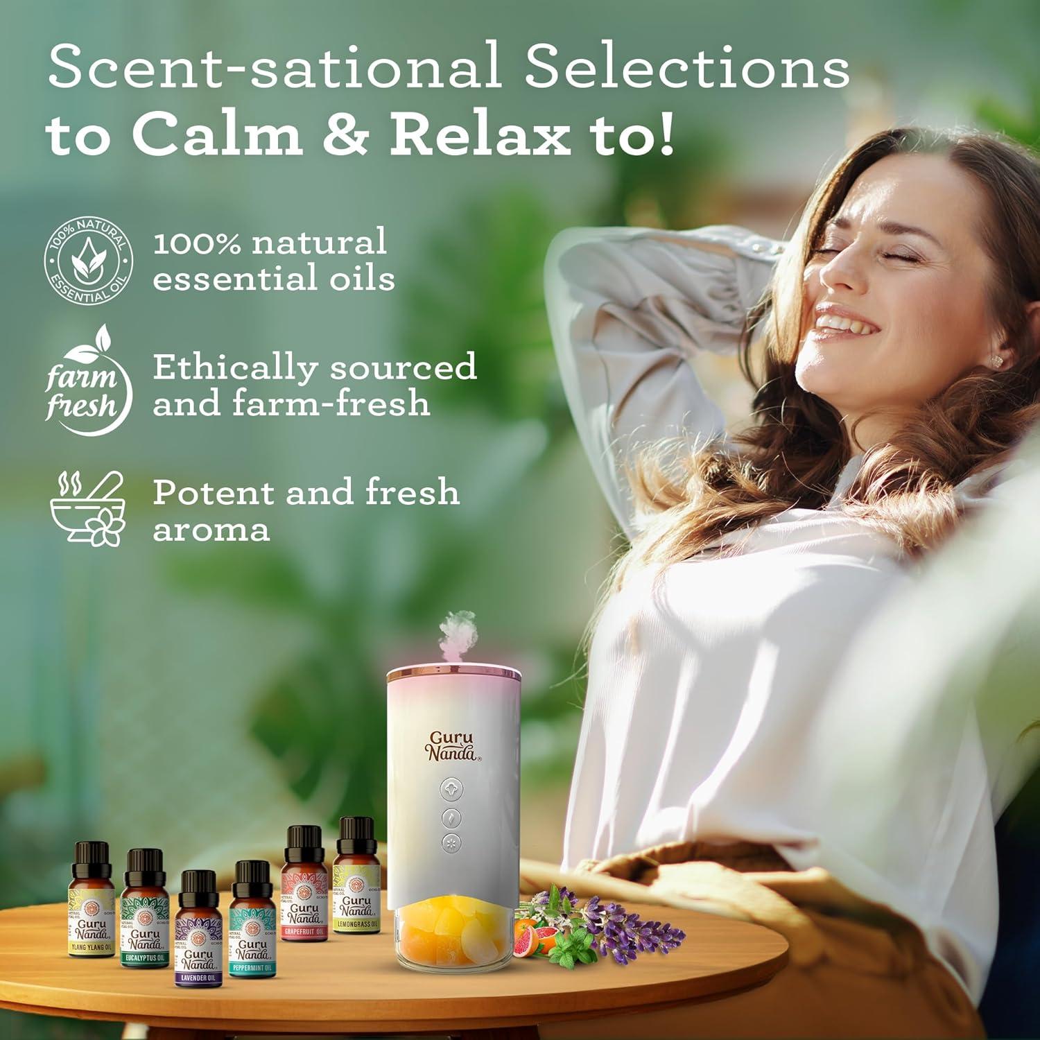 imageGuruNanda Essential Oil Blends Set of 6 Natural Essential Oil Set Aromatherapy Oil Blends for Diffusers Breathe Easy Tranquility Harmony Calming Sleep Relaxation ampamp ThriveSingles EO 6 Pack