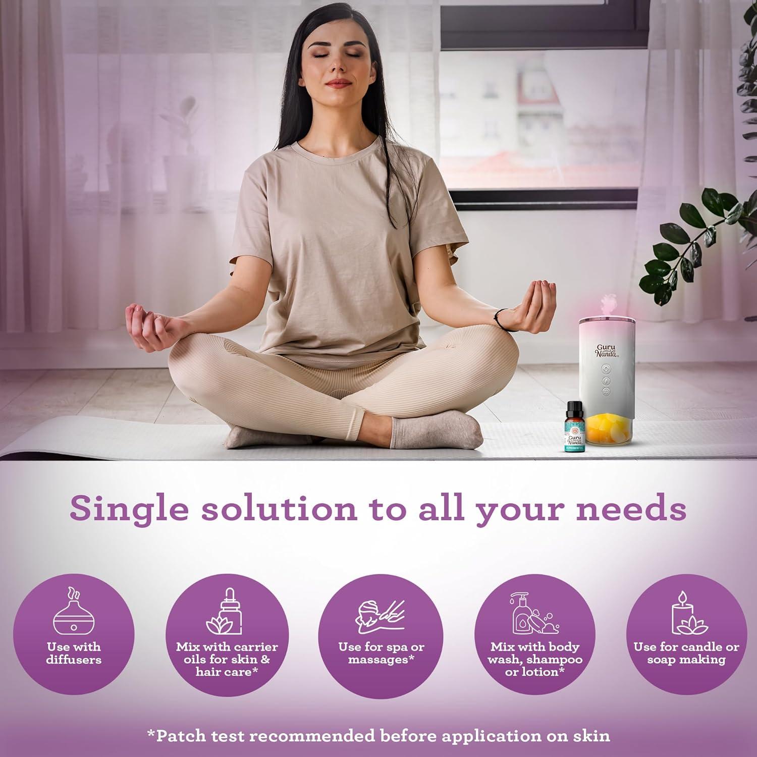 imageGuruNanda Essential Oil Blends Set of 6 Natural Essential Oil Set Aromatherapy Oil Blends for Diffusers Breathe Easy Tranquility Harmony Calming Sleep Relaxation ampamp ThriveSingles EO 6 Pack