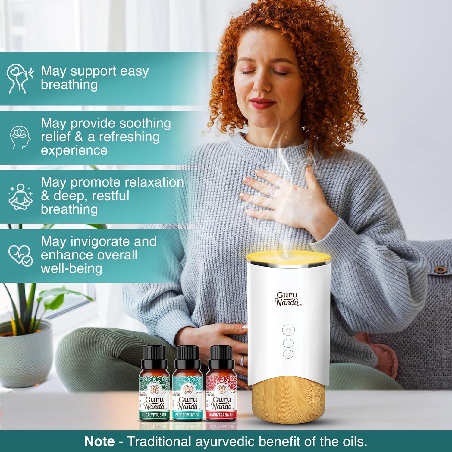 imageGuruNanda Essential Oil Blends Set of 6 Natural Essential Oil Set Aromatherapy Oil Blends for Diffusers Breathe Easy Tranquility Harmony Calming Sleep Relaxation ampamp ThriveBreathe EO 3 Pack