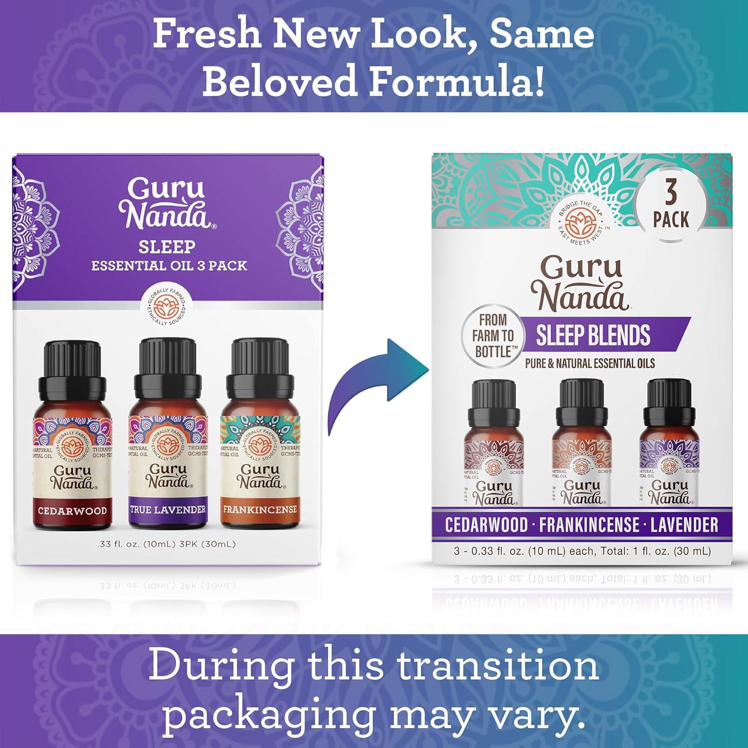 imageGuruNanda Essential Oil Blends Set of 6 Natural Essential Oil Set Aromatherapy Oil Blends for Diffusers Breathe Easy Tranquility Harmony Calming Sleep Relaxation ampamp ThriveSleep EO 3 Pack