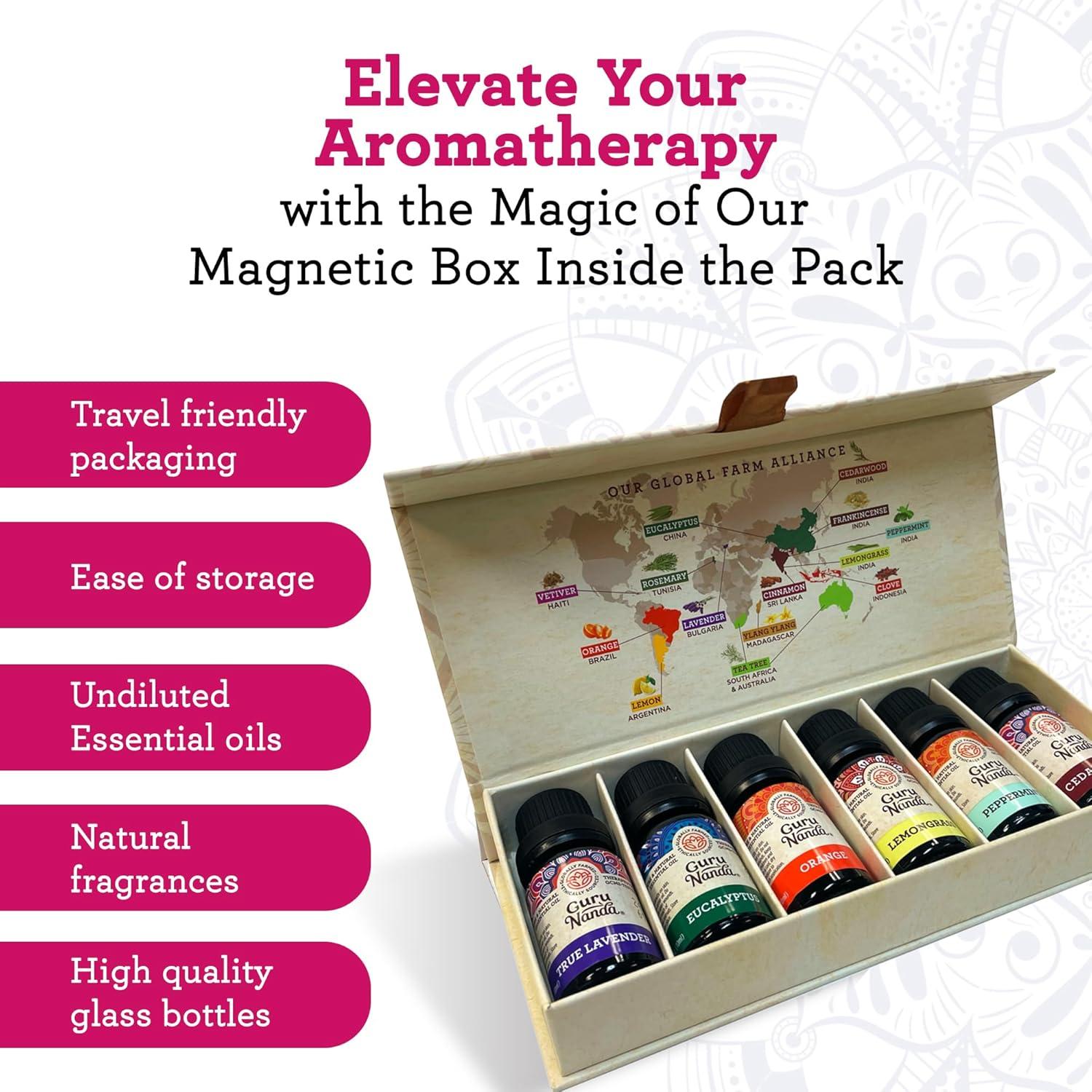 imageGuruNanda Essential Oils Set for Diffusers Set of 6 Single Essential Oils and Set of 6 Essential Oil Blends