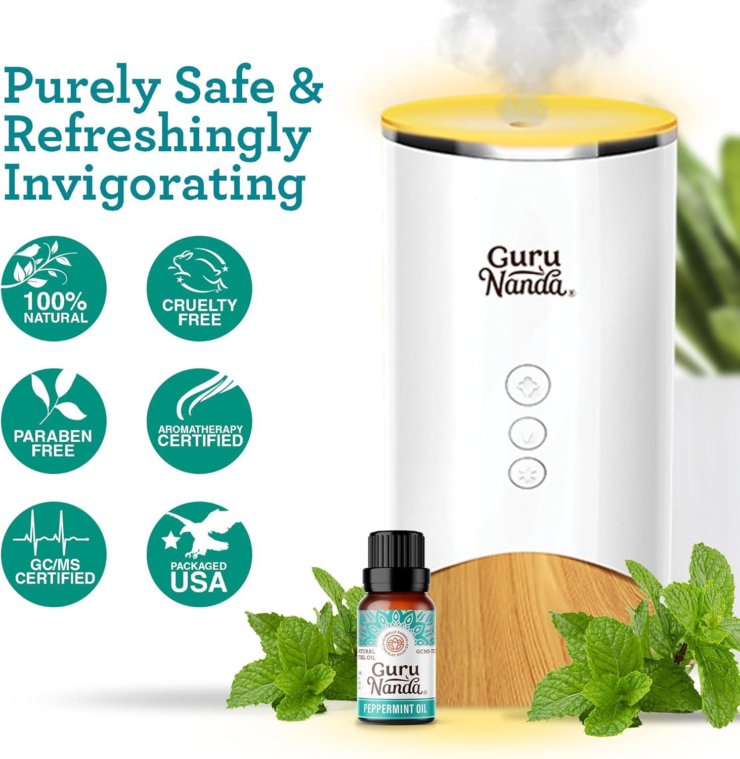 imageGuruNanda Eucalyptus Essential Oil 100 Pure Natural and Undiluted Aromatherapy Oil for Diffusers Enhances Your Breathing Space Perfect for Massages 2X05 Fl OzPeppermint