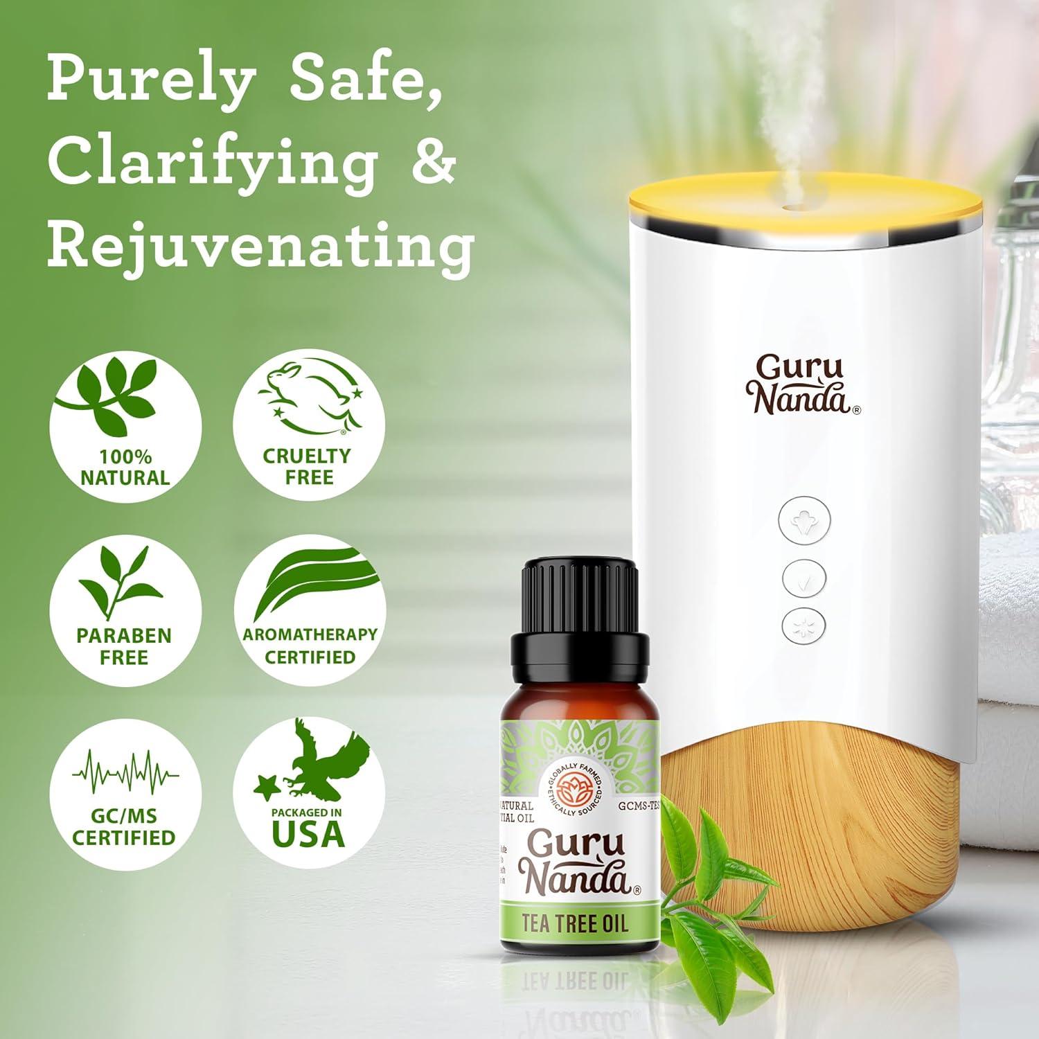 imageGuruNanda Eucalyptus Essential Oil 100 Pure Natural and Undiluted Aromatherapy Oil for Diffusers Enhances Your Breathing Space Perfect for Massages 2X05 Fl OzTea Tree