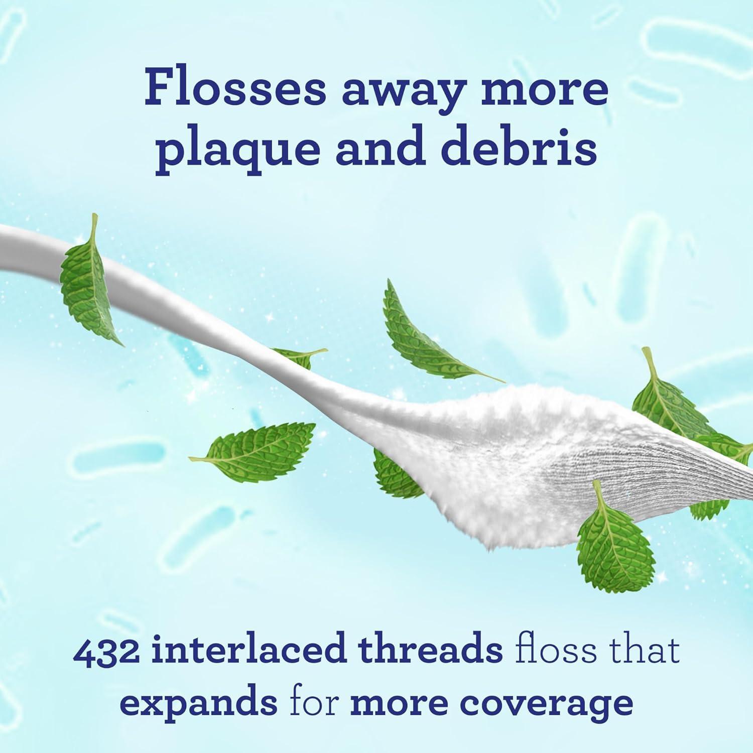 imageGuruNanda Expandable Waxed Dental Floss for Gentle Deep Cleaning Wide Teeth Flossing Peppermint Flavor 55 YardsPeppermint