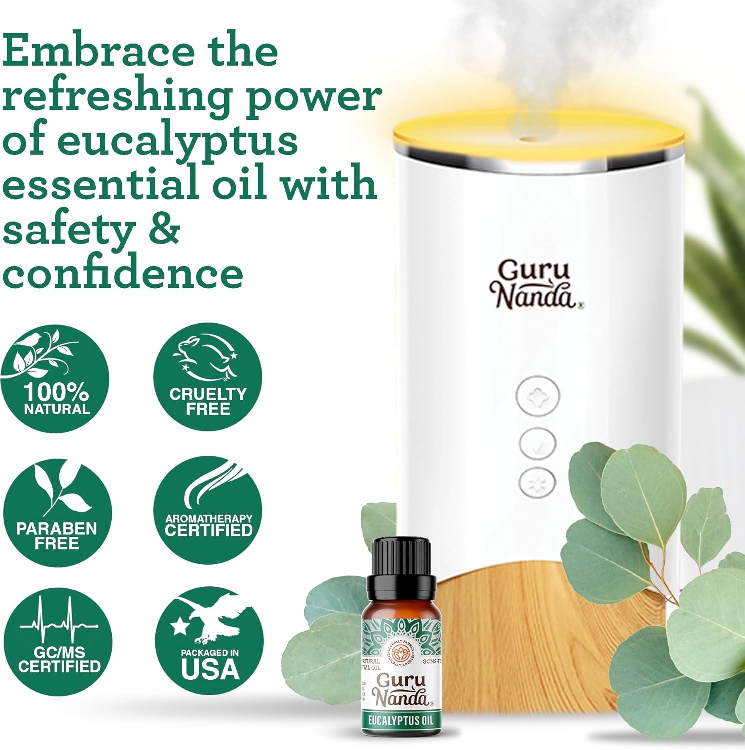 imageGuruNanda Frankincense Essential Oil 100 Pure Natural and Undiluted Diffuser Oil for Aromatherapy Massages ampamp DIY Recipies Promotes Comfort ampamp Supports Radiantlooking Skin 05 fl OzEucalyptus