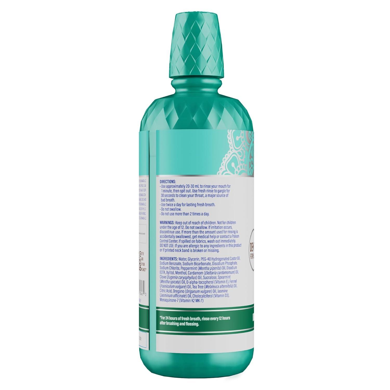 imageGuruNanda Fresh Breath Mouthwash ADAAccepted Alcohol ampamp FluorideFree Sodium Chlorite Essential Oils ampamp Vitamins 12Hrs Fresh Breath Wild Mint 3 oz338 Fl Oz Pack of 1