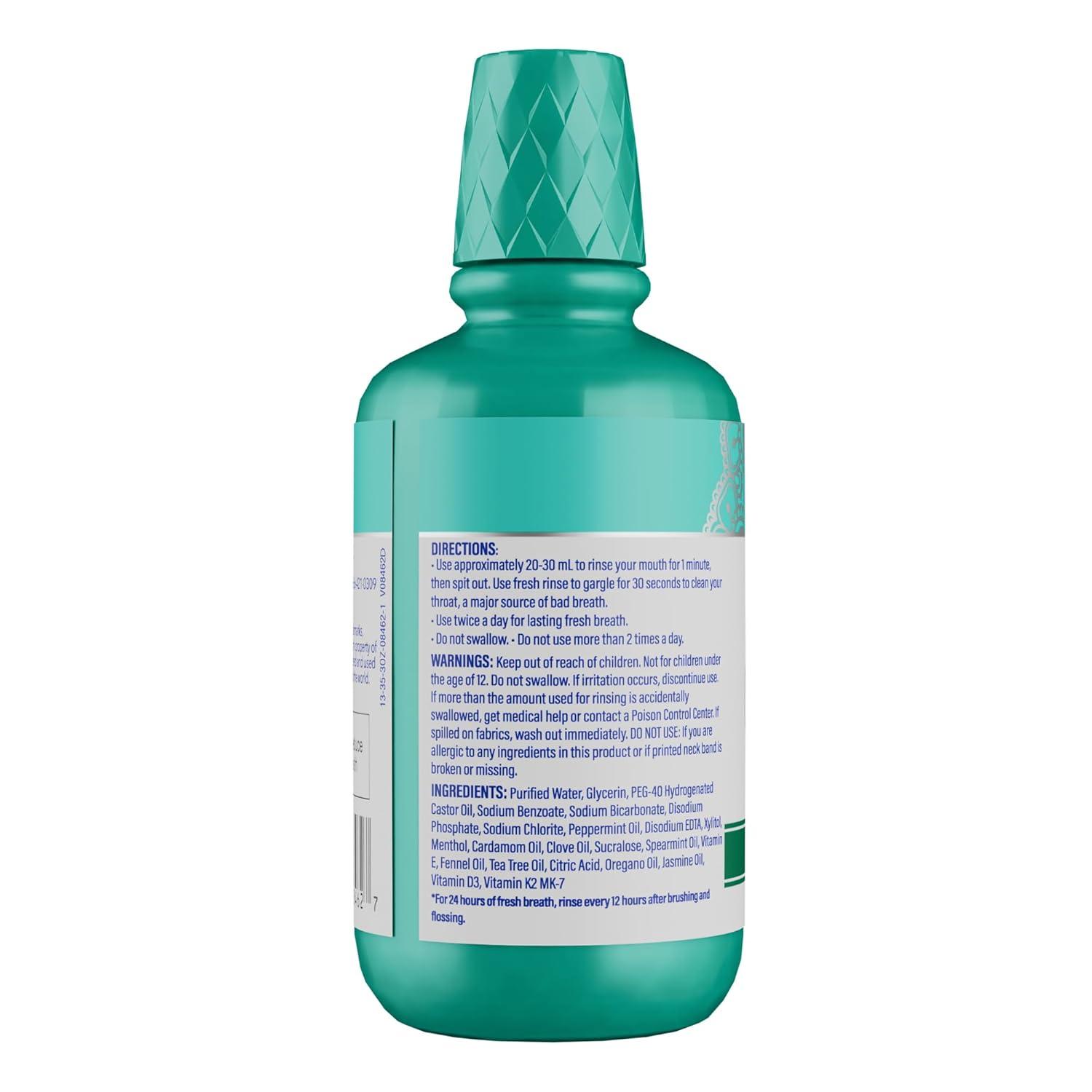 imageGuruNanda Fresh Breath Mouthwash ADAAccepted Alcohol ampamp FluorideFree Sodium Chlorite Essential Oils ampamp Vitamins 12Hrs Fresh Breath Wild Mint 3 oz3 Fl Oz Pack of 2
