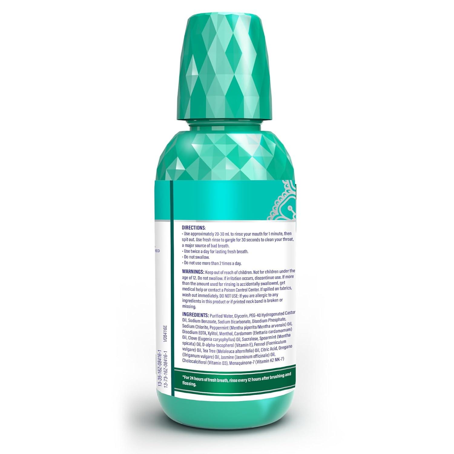 imageGuruNanda Fresh Breath Mouthwash ADAAccepted Alcohol ampamp FluorideFree Sodium Chlorite Essential Oils ampamp Vitamins 12Hrs Fresh Breath Wild Mint 3 oz16 Fl Oz Pack of 2