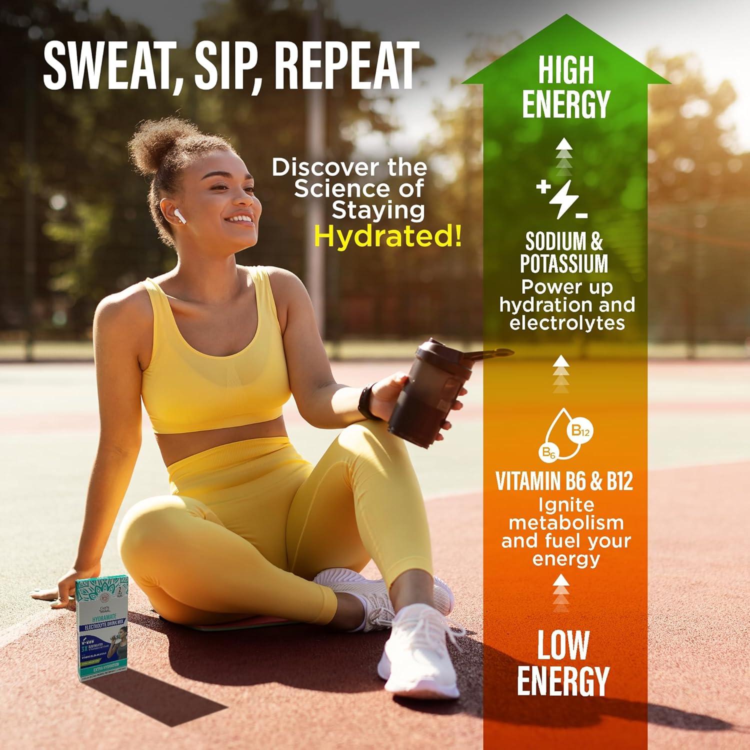 imageGuruNanda Hydramate Hydration Support Drink Mix Electrolyte Powder Packets for Dehydration Exercise ampamp Energy No Added Sweeteners NonGMO Natural Lemon Lime Flavor 12 Count 056 oz Each672 Ounce Pack of 1