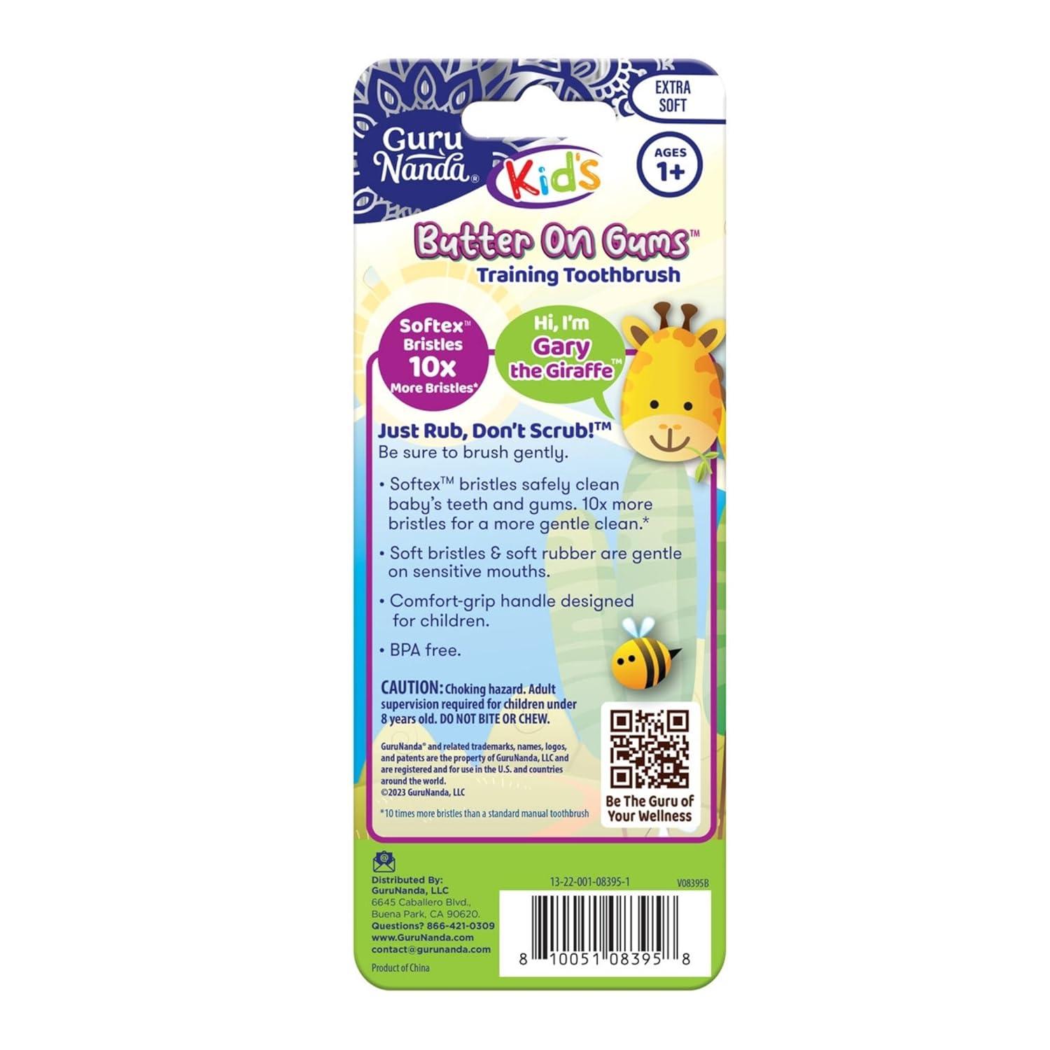 imageGuruNanda Kids Butter On Gums Cute Giraffe Toothbrush with Tongue Scraper ampamp Cover Super Soft Bristles for Gentle Cleaning Ergonomic Handle Age 1Giraffe Toothbrush