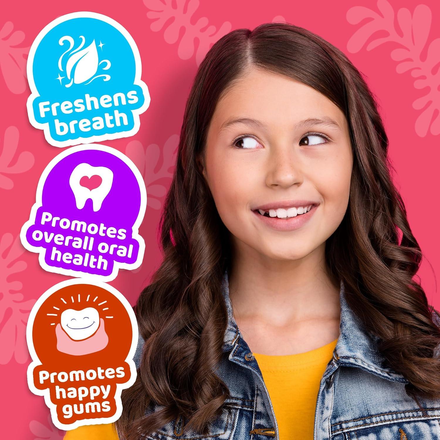 imageGuruNanda Kids Oil Pulling AlcoholFree Mouthwash Essential Oils ampamp Vitamins for Fresh Breath ampamp Happy Gums for Ages 6 ampamp up Natural Bubble Berry 8 Oz