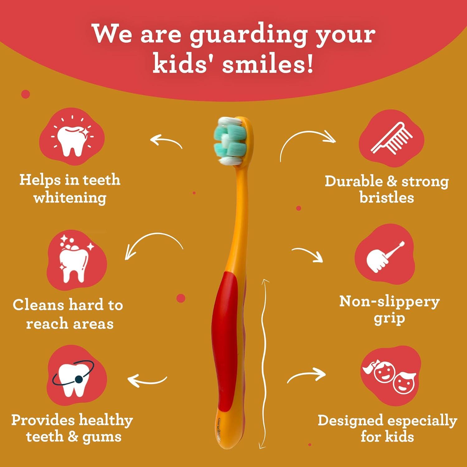 imageGuruNanda Kids Toothbrush with Suction Cup ampamp Fun Animal Designs Soft Bristles for Healthy Gums NonSlippery ampamp MessFree Toothbrush 3 Age 4 CountButter on Gums Toothbrush