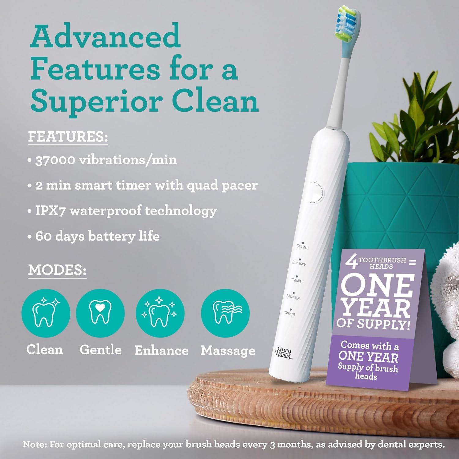 imageGuruNanda Lion ampamp Lamb Kit 20 Electric Toothbrush with Water Flosser Combo 4 Jet Tips 4 Brush Heads ampamp IPX7 Waterproof Design for Complete Oral Care LavenderWhite