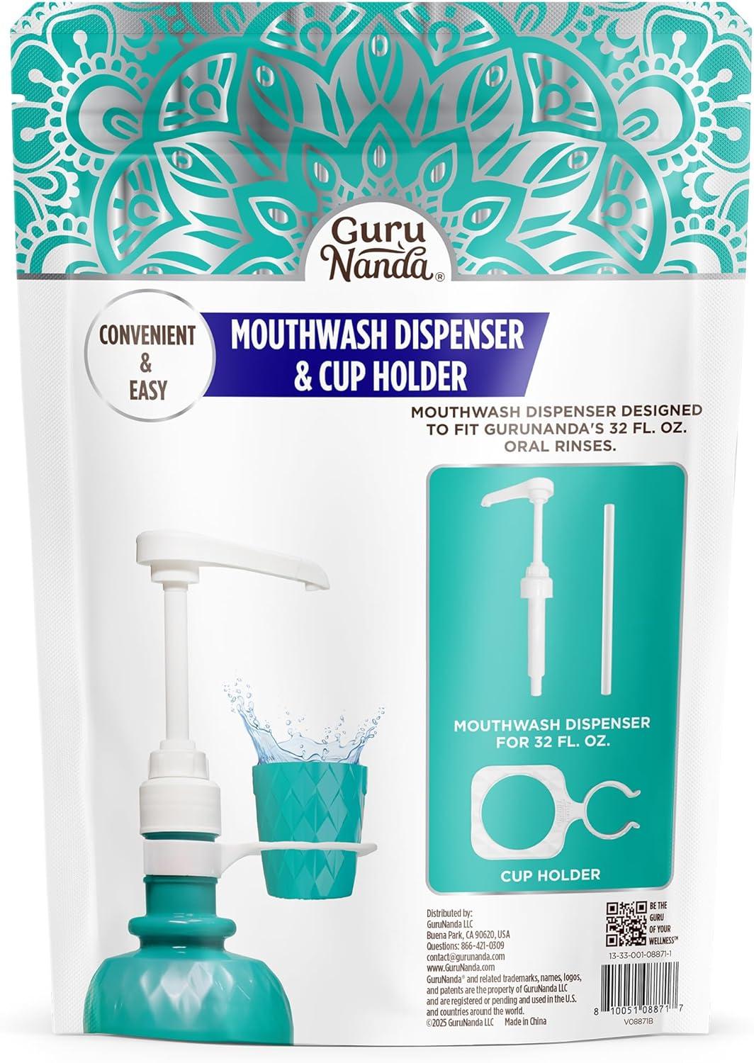 imageGuruNanda Mouthwash Dispenser Pump Made for GuruNanda 33 oz and 16 Oz Mouthwashes Spillproof ampamp Leakproof Locking Mechanism FoodGrade Material BPA ampamp PFASFree