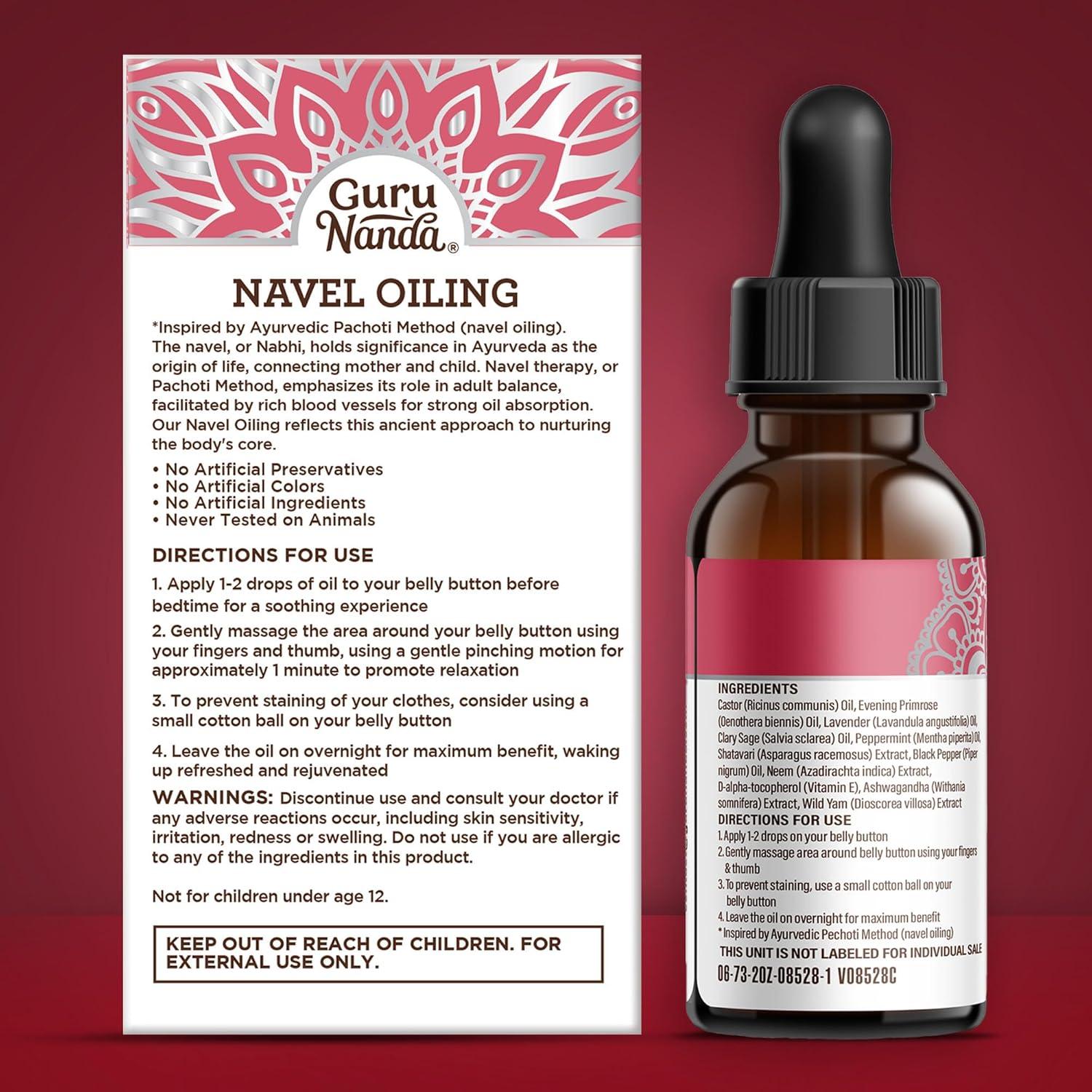 imageGuruNanda Navel Oiling Ayurvedic Belly Button Oil with Castor Neem ampamp Vitamin E Supports Digestion Detox Hydration ampamp Stress Relief 100 Natural ampamp Pure 2 fl oz