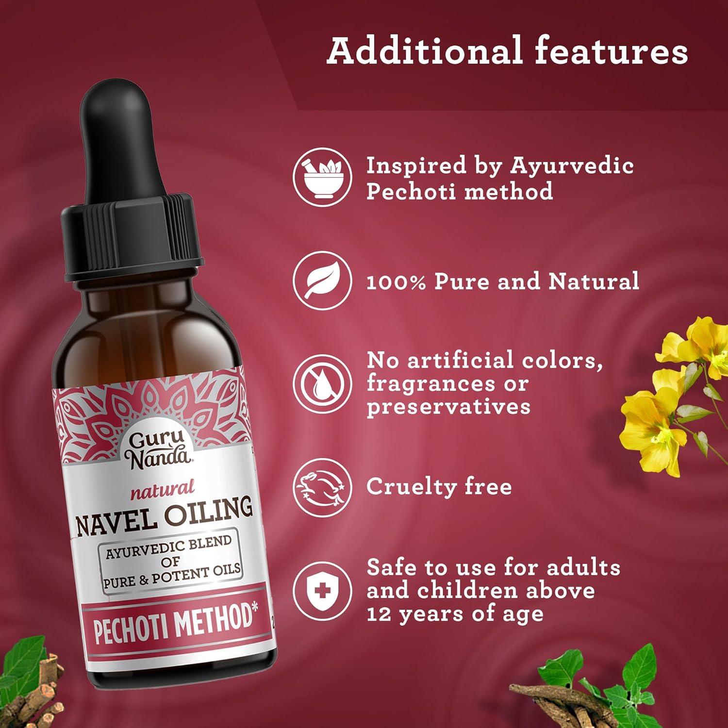 imageGuruNanda Navel Oiling Ayurvedic Belly Button Oil with Castor Neem ampamp Vitamin E Supports Digestion Detox Hydration ampamp Stress Relief 100 Natural ampamp Pure 2 fl oz