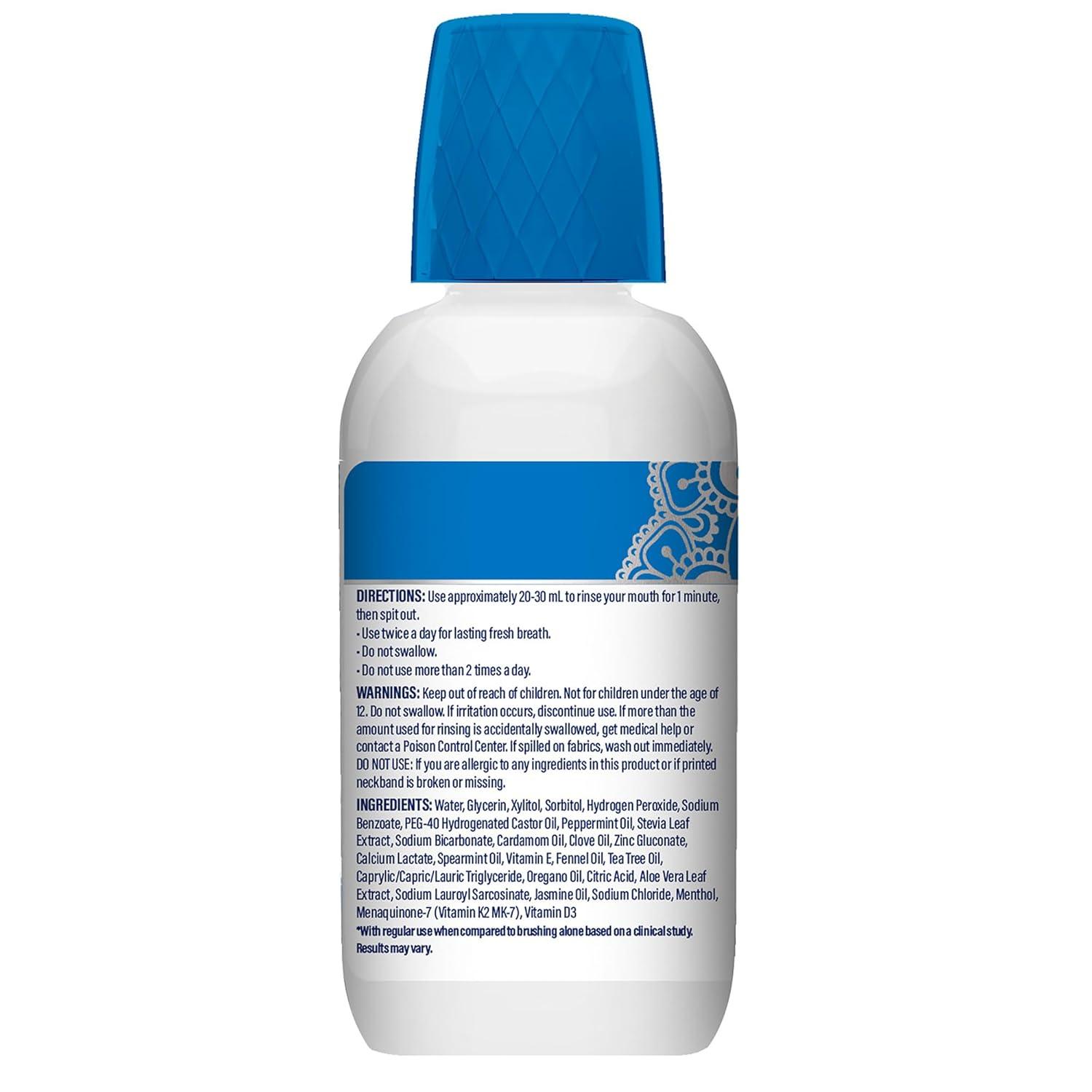 imageGuruNanda Oxyburst Teeth Whitening Mouthwash Alcohol ampamp Fluoride Free with Hydrogen Peroxide ampamp 7 Essential Oils for OnTheGo Freshness TSA Friendly Wild Mint 3 fl oz3 Fl Oz Pack of 2