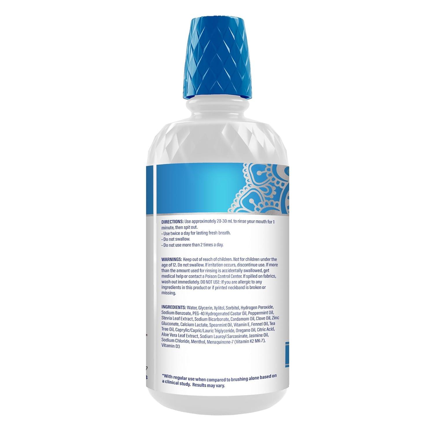 imageGuruNanda Oxyburst Teeth Whitening Mouthwash Alcohol ampamp Fluoride Free with Hydrogen Peroxide ampamp 7 Essential Oils for OnTheGo Freshness TSA Friendly Wild Mint 3 fl oz338 Fl Oz Pack of 1