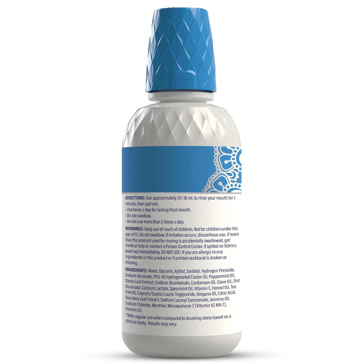 imageGuruNanda Oxyburst Teeth Whitening Mouthwash Alcohol ampamp Fluoride Free with Hydrogen Peroxide ampamp 7 Essential Oils for OnTheGo Freshness TSA Friendly Wild Mint 3 fl oz16 Fl Oz Pack of 1