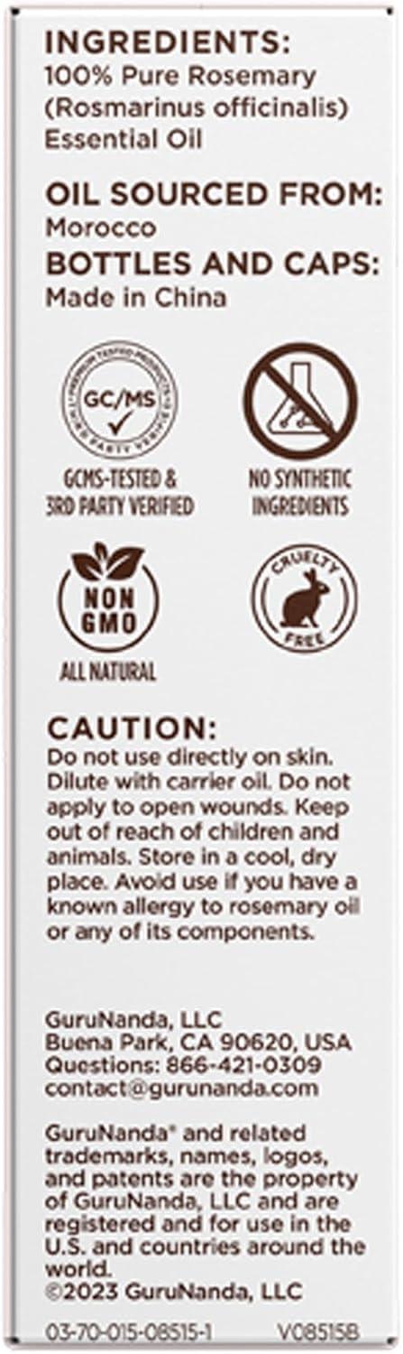 imageGuruNanda Peppermint Essential Oil 100 Pure Natural ampamp Undiluted Aromatherapy Oil for Diffusers ampamp DIY Recipes Invigorating Scent Helps Support Focus and Clarity 05 Fl OzRosemary