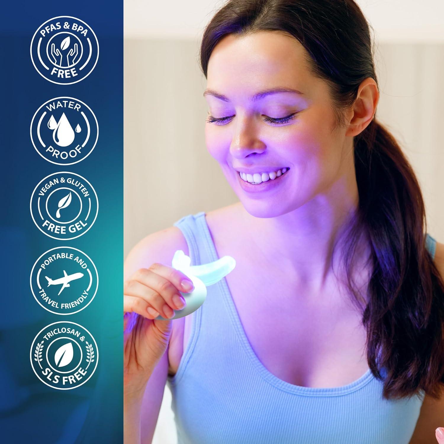 imageGuruNanda Professional Teeth Whitening Wireless Kit with LED Light ampamp Whitening Pen Helps Remove Surface Stains from Coffee Food Soda 40 Treatments