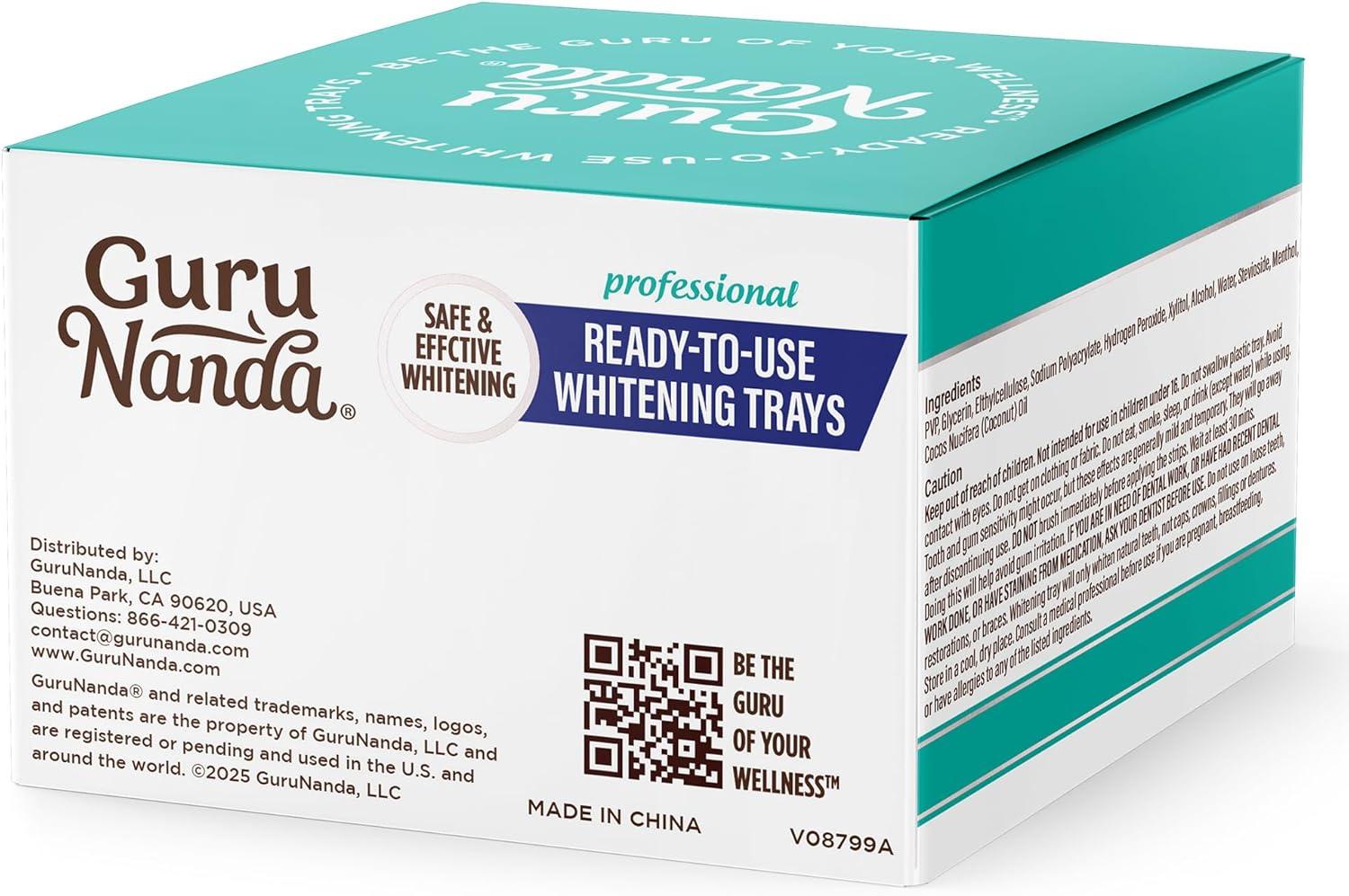 imageGuruNanda ReadytoUse Prefilled Whitening Trays 7 Treatments with 8 Hydrogen Peroxide to Remove Surface Stains Fast ampamp Easy Teeth Whitening for Sensitive Smiles