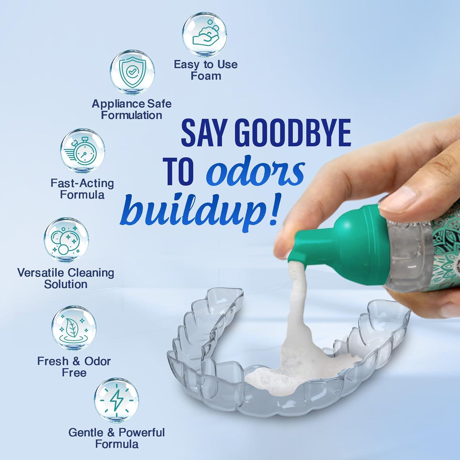 imageGuruNanda Retainer Cleaner Set Ultrasonic ampamp UV Cleaning Pod ampamp Aligner Cleaning Foam Deep Clean ampamp Odor Neutralization for Retainers Aligners Dentures ampamp Mouthguards