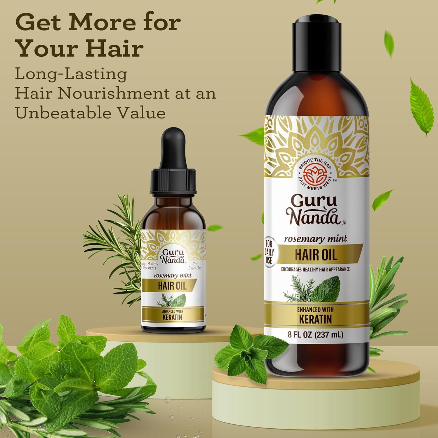 imageGuruNanda Rosemary Mint for Hair Growth with Keratin ampamp Vitamin E Oil Encourages Scalp Shine ampamp Hair Strengthening 100 Natural CrueltyFree 2oz8 Fl Oz Pack of 1