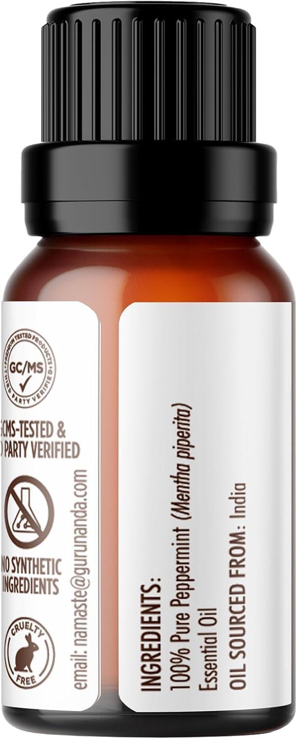 imageGuruNanda Tea Tree Essential Oil 05 Fl Oz 100 Pure Natural and Undiluted Essential Oil for Diffusers Perfect for Aromatherapy Massages ampamp DIY Recipes Helps in Skin and Hair CarePeppermint