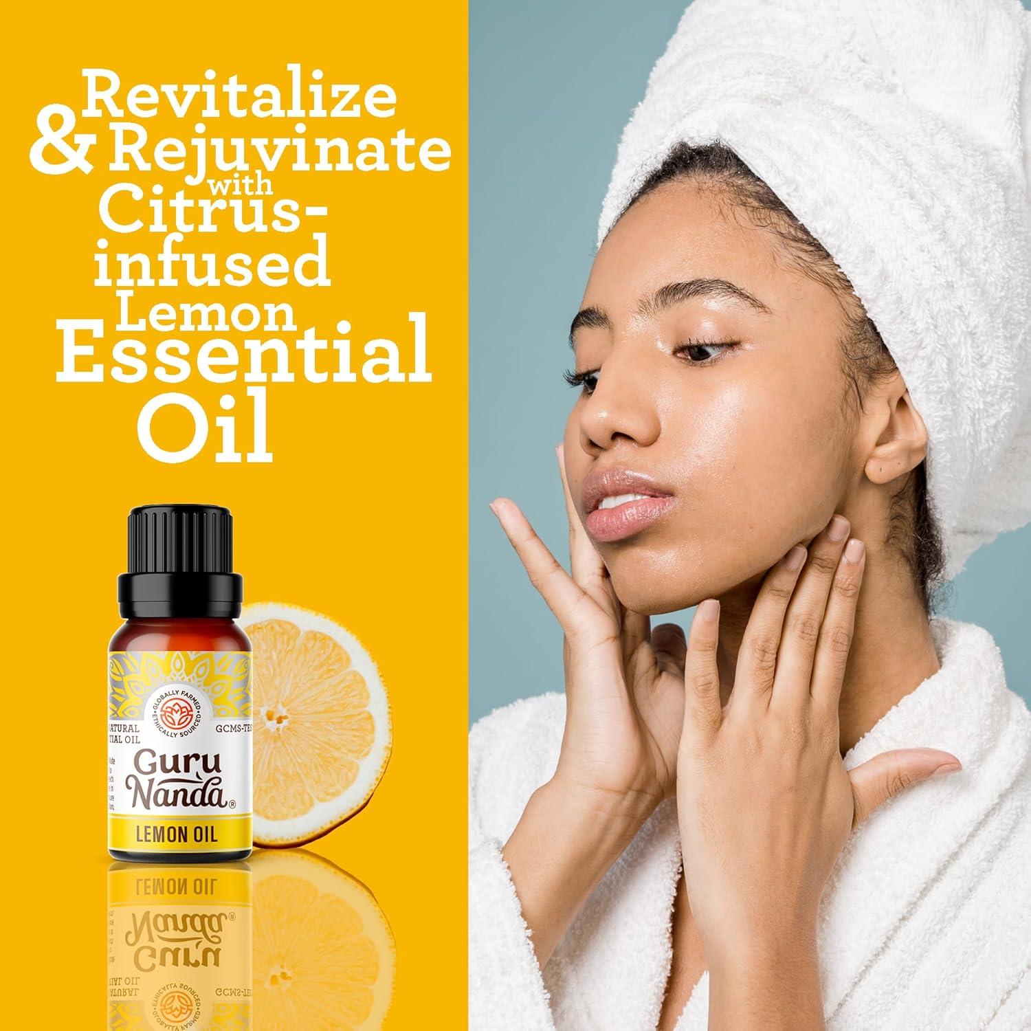 imageGuruNanda Tea Tree Essential Oil 05 Fl Oz 100 Pure Natural and Undiluted Essential Oil for Diffusers Perfect for Aromatherapy Massages ampamp DIY Recipes Helps in Skin and Hair CareLemon
