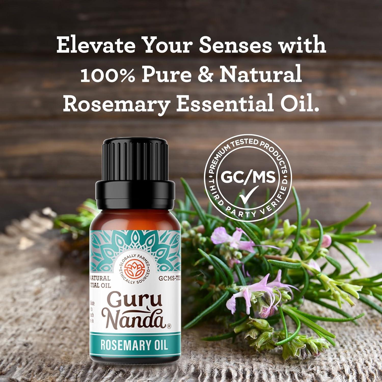 imageGuruNanda Tea Tree Essential Oil 05 Fl Oz 100 Pure Natural and Undiluted Essential Oil for Diffusers Perfect for Aromatherapy Massages ampamp DIY Recipes Helps in Skin and Hair CareRosemary