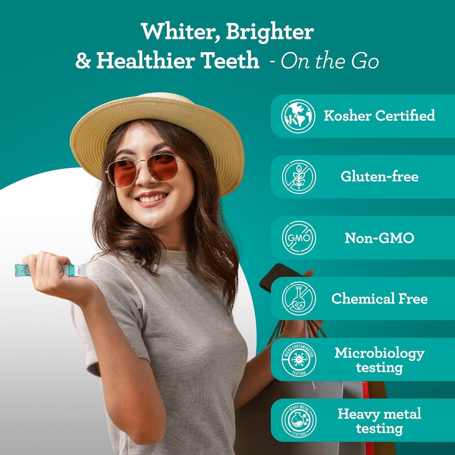 imageGuruNanda Travel Sachets Coconut Oil Pulling Fresh Breath Mouthwash 7 Essential Oils ampamp Vitamins for Happy Teeth ampamp Gums 7 Sachets04 Fl Oz Pack of 28