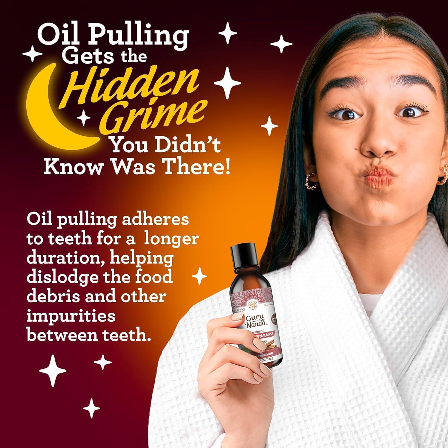 imageGuruNanda Travel Size CocoMint Oil Pulling Mouthwash 7 Essential Oils ampamp Vitamins Promotes Fresh Breath ampamp Happy Gums No Alcohol ampamp Fluoride 3 ozNeemAshwagandha