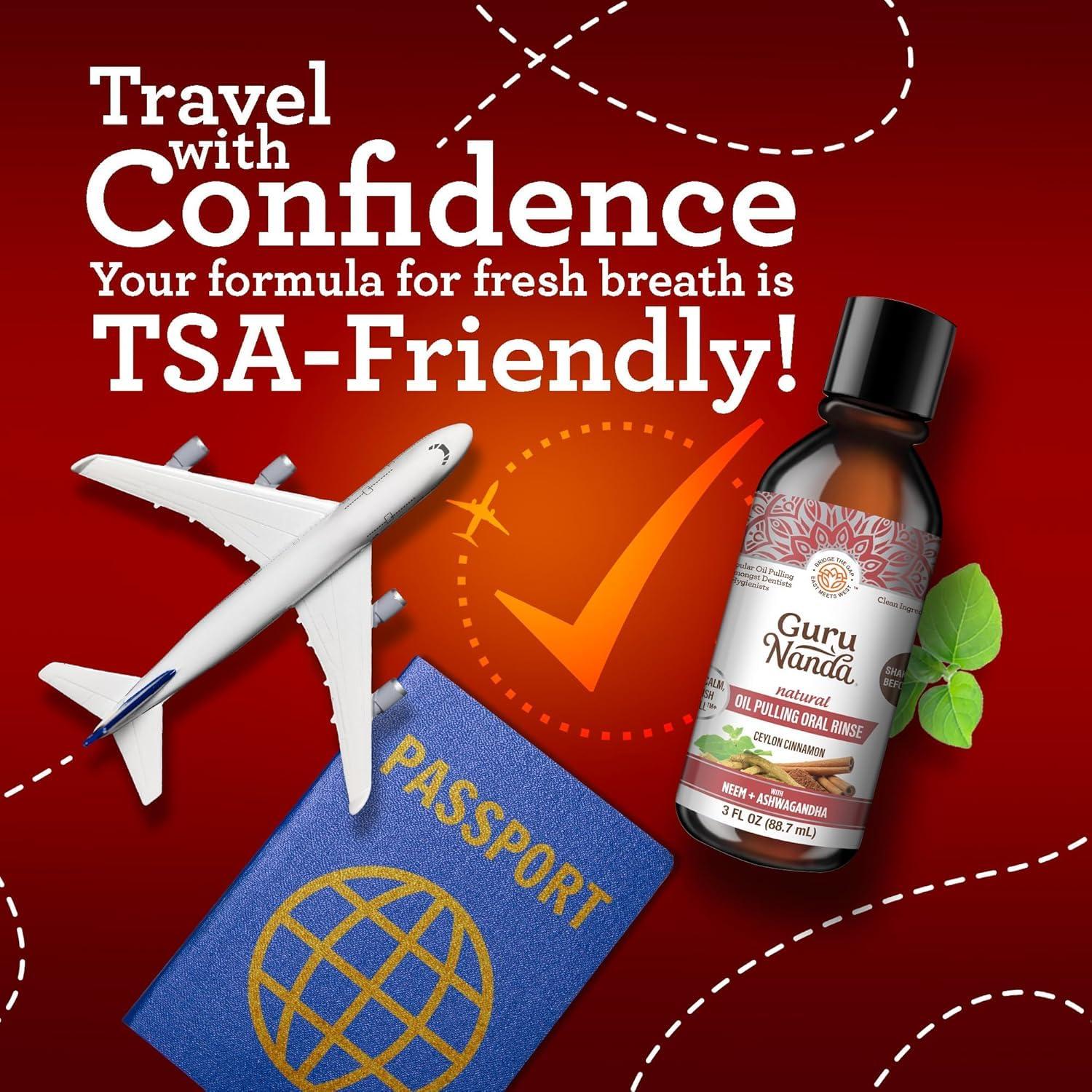 imageGuruNanda Travel Size CocoMint Oil Pulling Mouthwash 7 Essential Oils ampamp Vitamins Promotes Fresh Breath ampamp Happy Gums No Alcohol ampamp Fluoride 3 ozNeemAshwagandha