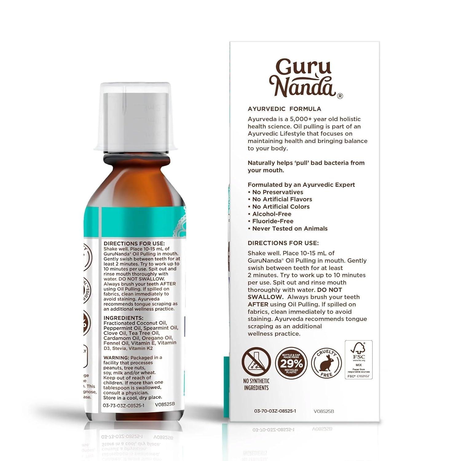 imageGuruNanda Travel Size CocoMint Oil Pulling Mouthwash 7 Essential Oils ampamp Vitamins Promotes Fresh Breath ampamp Happy Gums No Alcohol ampamp Fluoride 3 ozCocomintVitamins