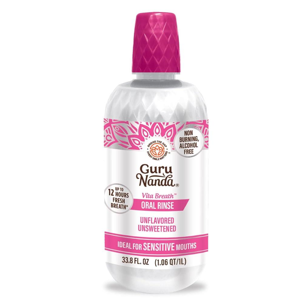 imageGuruNanda AlcoholFree Mouthwash Unflavored ampamp Unsweetened Gentle on Sensitive Mouths 12Hour Fresh Breath No Artificial Additives Made in The USA 338oz